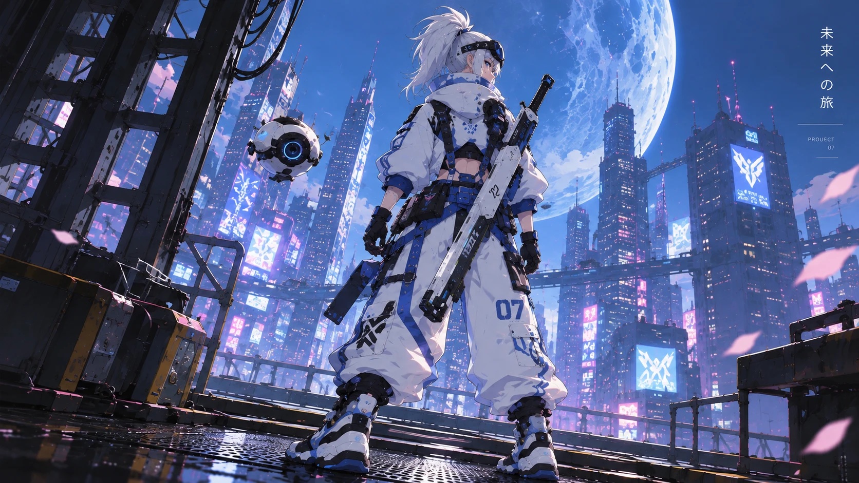 Une combattante S5 Rivals au-dessus de la ville